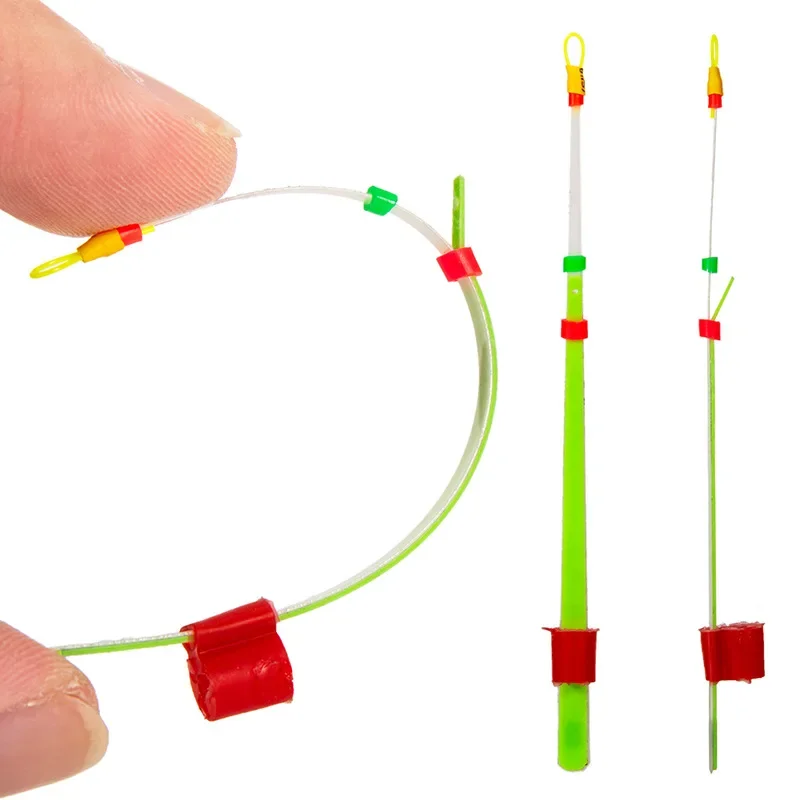 Caña de pescar portátil en hielo, accesorio de punta superior de plástico para estanques de lago, indicador Bobber, extensión de pesca, juego de 5 unidades