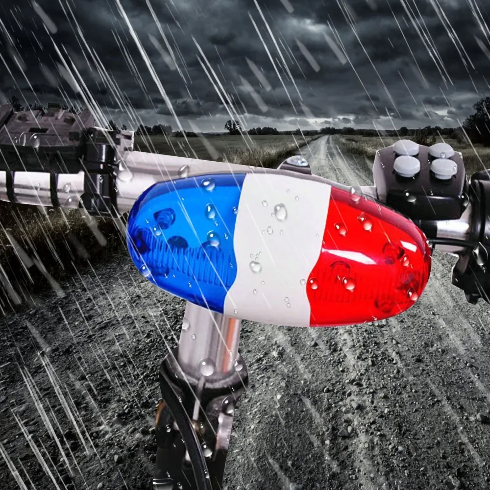 Luz fuerte de 6 luces LED para bicicleta, bocina para ciclismo, 4 melodías, luz de seguridad impermeable para bicicleta, bocina para bicicleta, accesorios para ciclismo - imagen 5