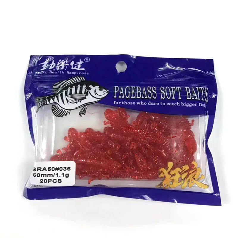 Cebo suave Donglejian serie Crazy Wave pequeño Gecko BRA50 cebo para el sol cebo pequeño 60mm/1,1g 20 piezas - imagen 4