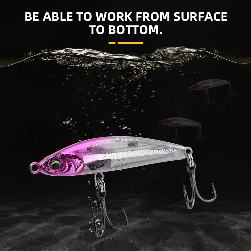 BLUX EXILE-señuelo de pesca de 50MM y 8G, lápiz de gravedad de hundimiento, cebo de plástico duro, Minnow, Wobbler, para agua salada - imagen 4