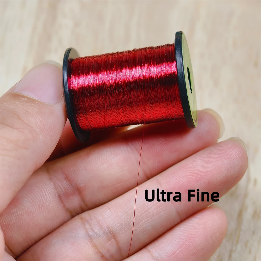 Wifreo-alambre de cobre ultrafino para atar moscas, Material de nervuras metálicas, moscas secas, zumbador Jonh de cobre, hilo para atar el cuerpo de Ninfa, 0,004 ′′ - imagen 3