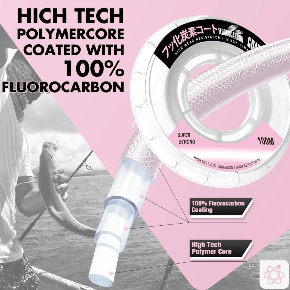 ZUKIBO 100% Japón línea de pesca con revestimiento de fluorocarbono líder de fluorocarbono línea de pesca monofilamento de nailon alta resistencia a la abrasión - imagen 3