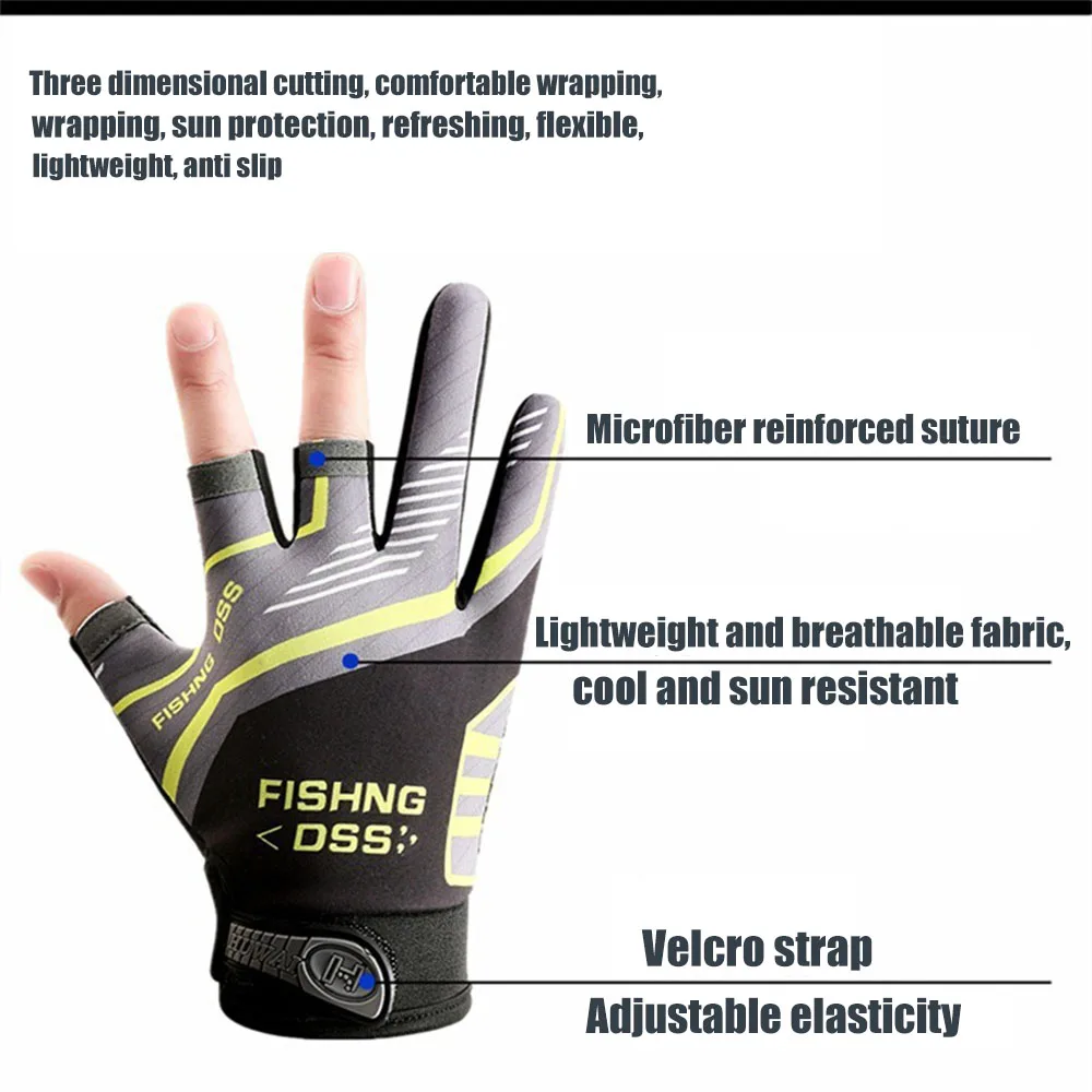 Guantes de pesca sin dedos para exterior estilo mitón - imagen 3
