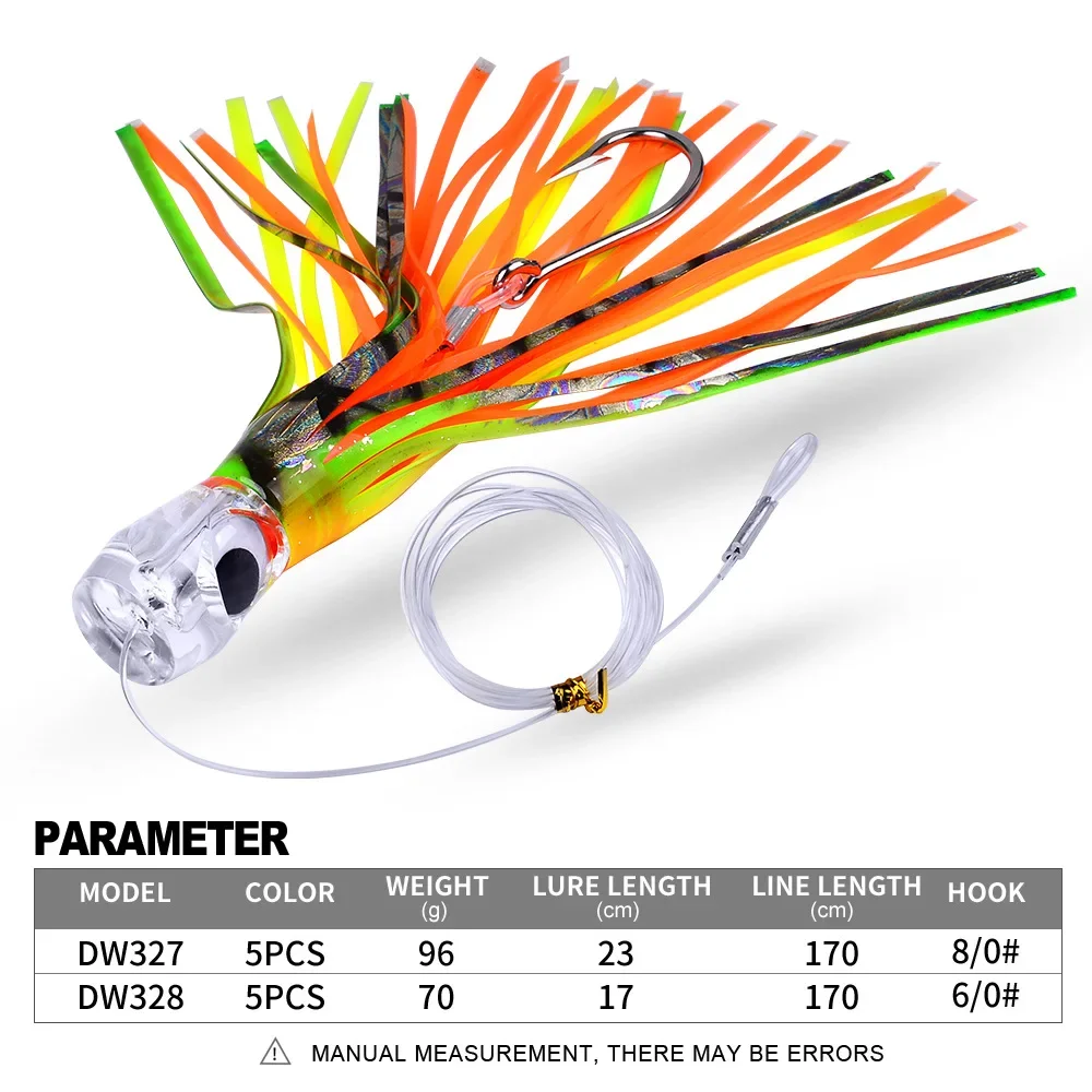 Cebo de arrastre de 230mm y 170mm, cebo suave de pulpo acrílico vivo, cebo falso biónico de resina, pesca en barco, equipo de pesca en vivo - imagen 3