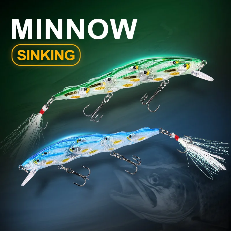 WEIHE 1 pieza/3 piezas 11cm14g señuelo Minnow cebo adecuado juego de cebo duro