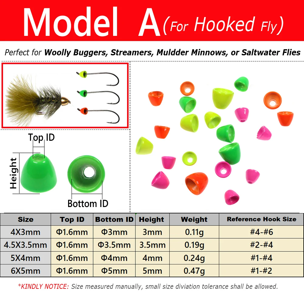 10 uds/40 Uds. De cuentas de cono de latón para atado de moscas con brillo UV, cabeza cónica para pesca de trucha Slamon, serpentinas de insectos lanosos, Material de tubo para moscas - imagen 2