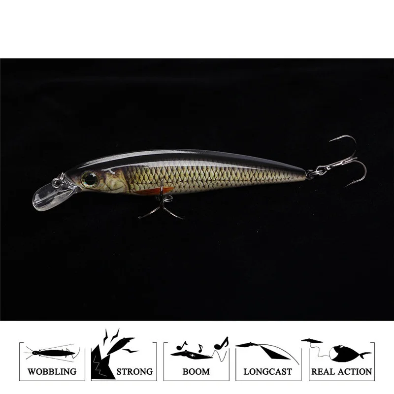Nuevo Señuelo de pesca flotante MINNOW de 12g y 10CM, cebo Artificial duro con ojo 3D, Wobblers para Lucio, Crankbait, accesorios de pesca - imagen 3