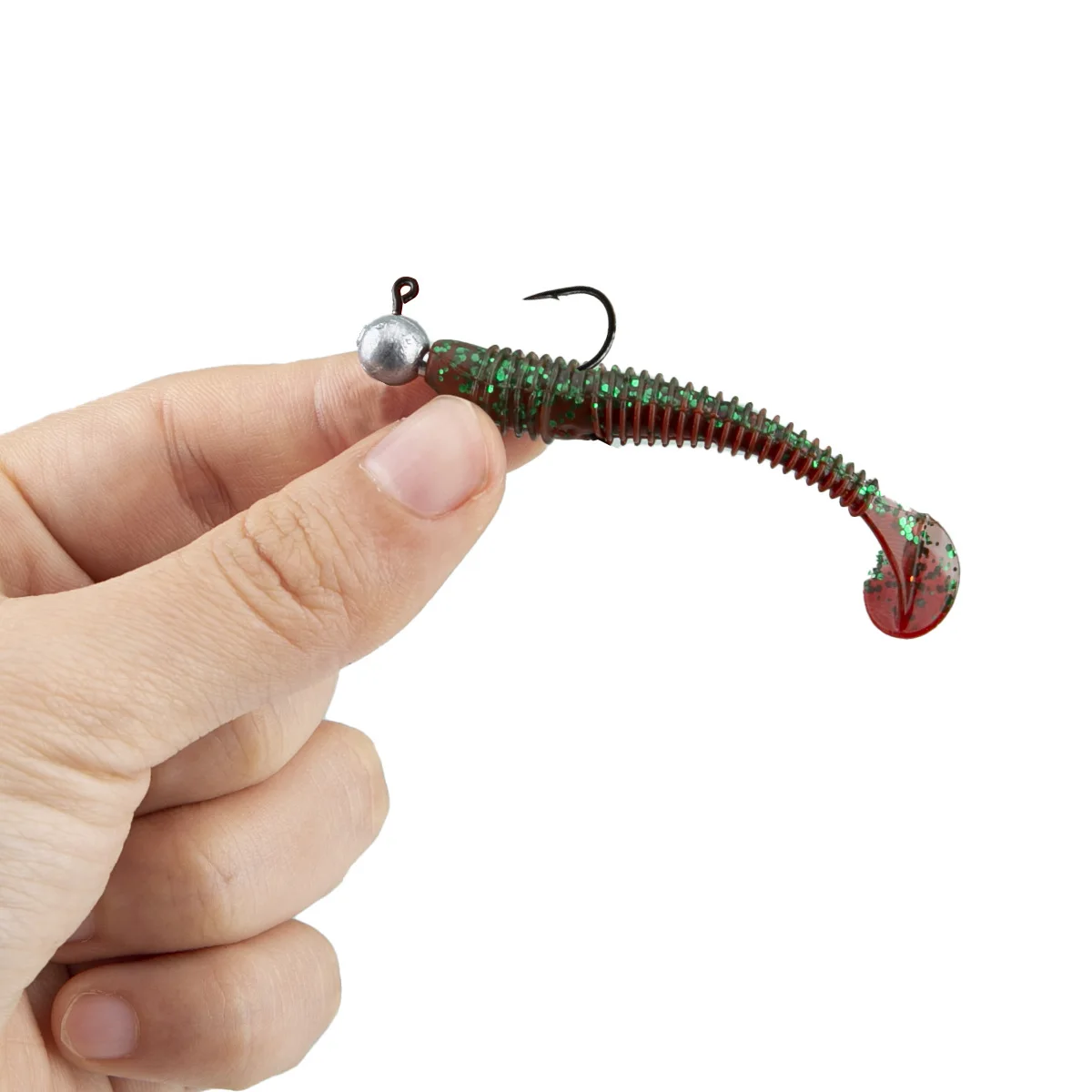 Señuelos de silicona espiral T‑Tail 5,5 cm – Cebo wobbler y minnow - imagen 3