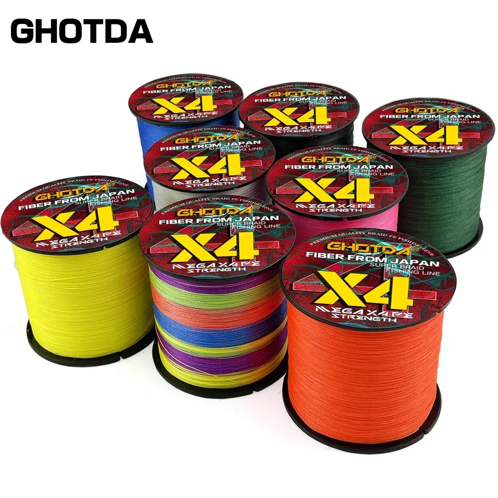 GHOTDA Pesca línea De Pesca con mosca 4 hebras PE carpa alambre trenzado Peche Sea Spinning Multifilamento cable 10 ~ 80LB 300M Hilo De Pesca - imagen 5