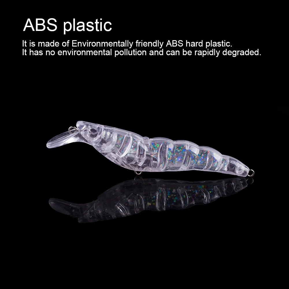 Hanlin-señuelo de pesca de camarón sin pintar, cebos holográficos en el interior de plástico duro Artificial, aparejos en blanco, 10/20 piezas, 10,5 CM, 11,5G - imagen 5
