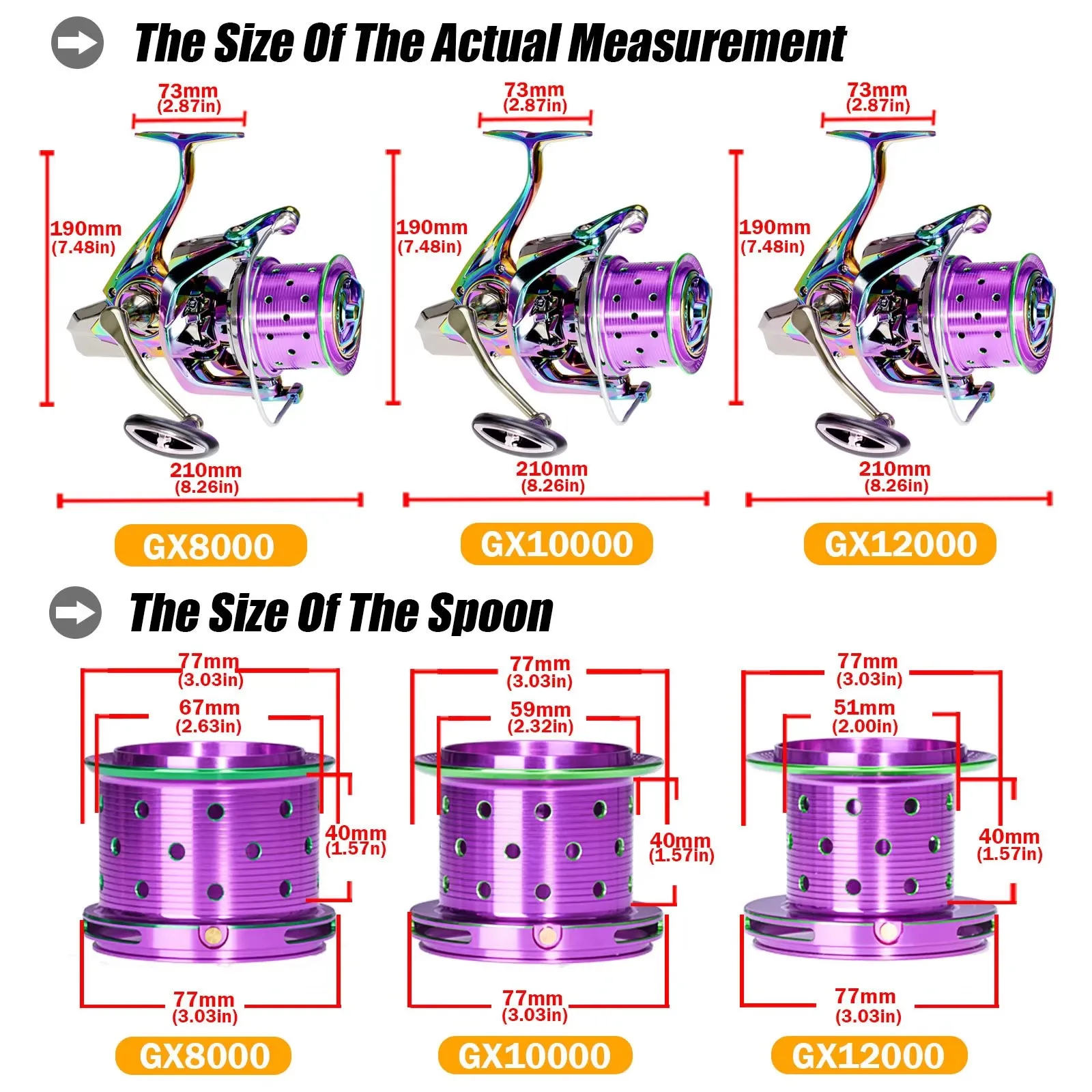 Carrete giratorio para lubina 18+1 rodamientos 12 kg de arrastre - imagen 2