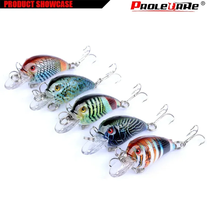 Señuelos de pesca con manivela flotante, 4,5 cm, 4,2g, Mini Wobblers de pececillo, cebo duro Artificial, Crankbaits para aparejos de pesca de lubina, 1 ud. - imagen 3