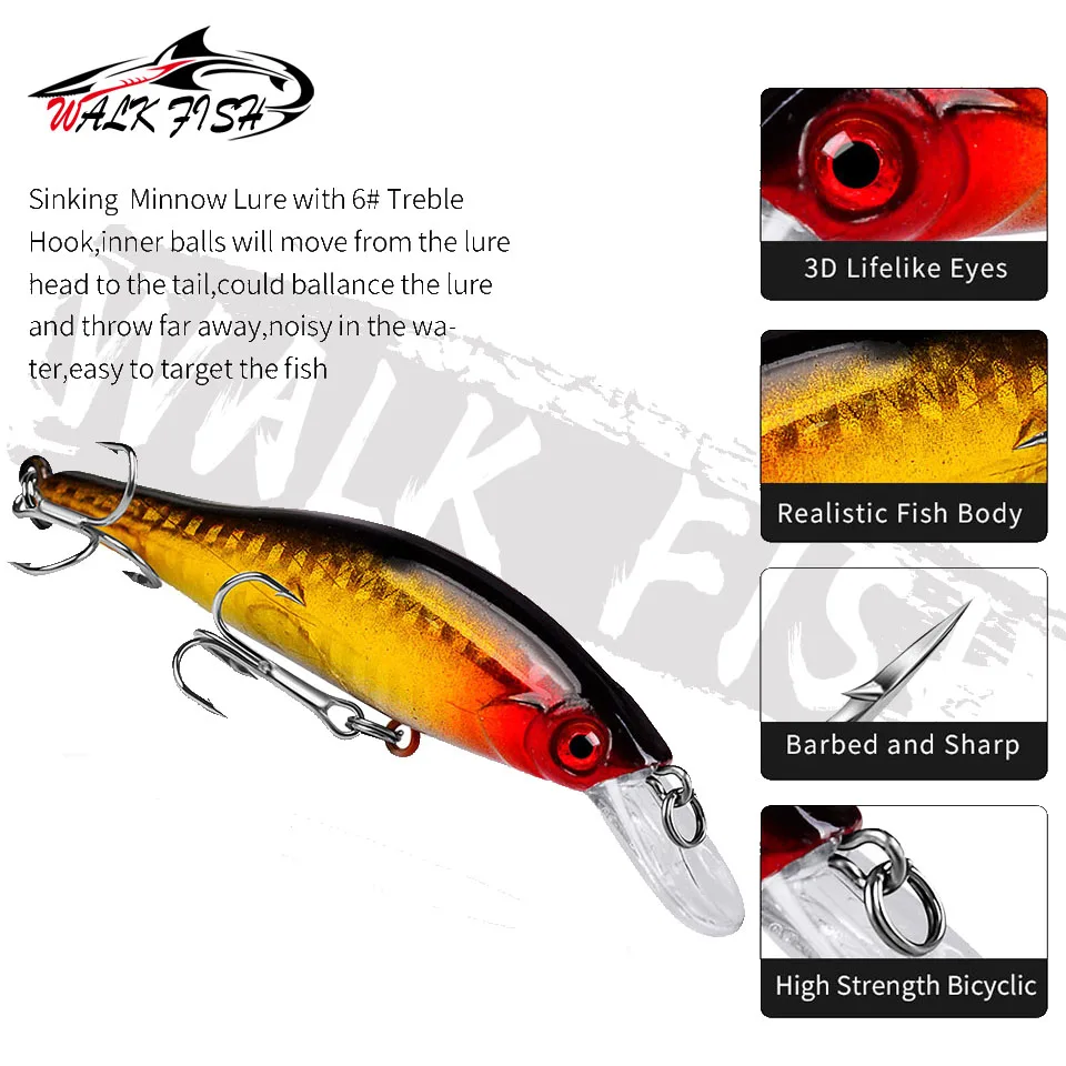 WALK FISH-señuelo de Pesca Popular de Japón, cebo para Pesca en el mar, Crankbait, 5,5g, 7,8g, 11,5g - imagen 5