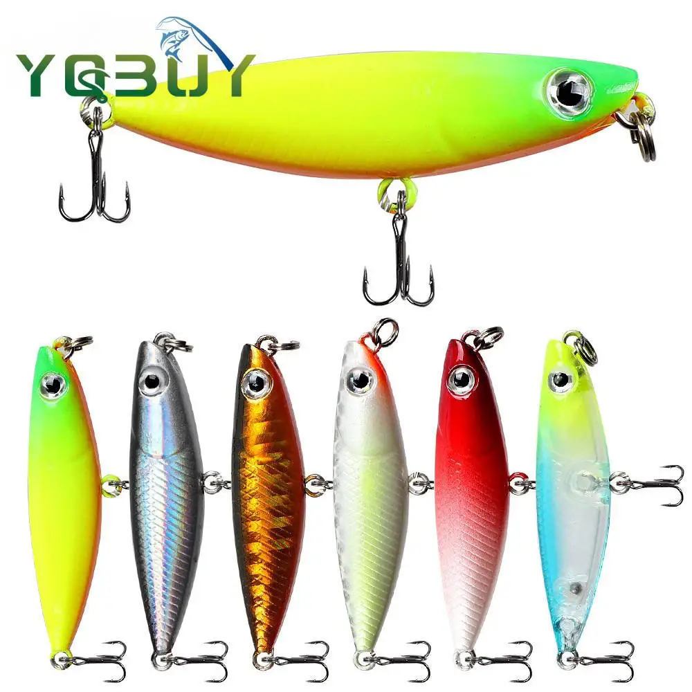 Mini pesca 4,5 cm/1,9g señuelo flotante cebo tipo lápiz Topwater cebo de pesca de agua dulce equipo de pesca al aire libre cebo falso biónico