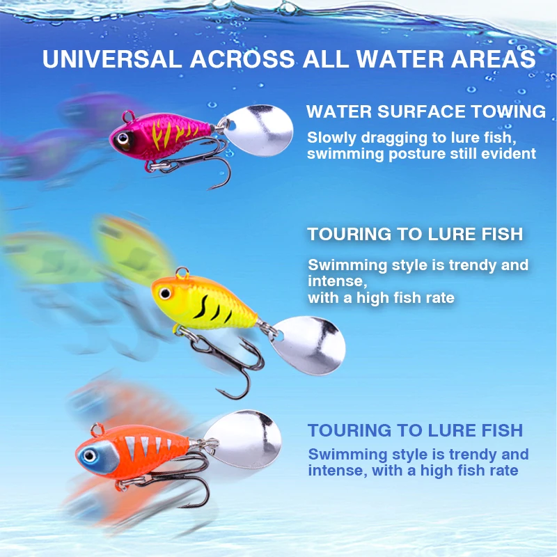 FJORD Spinner 10,5g 14g 21g señuelo de pesca cola de lentejuelas giratoria efecto UV superficie Vib Jig cebos artículo de pesca de agua dulce y salada - imagen 3