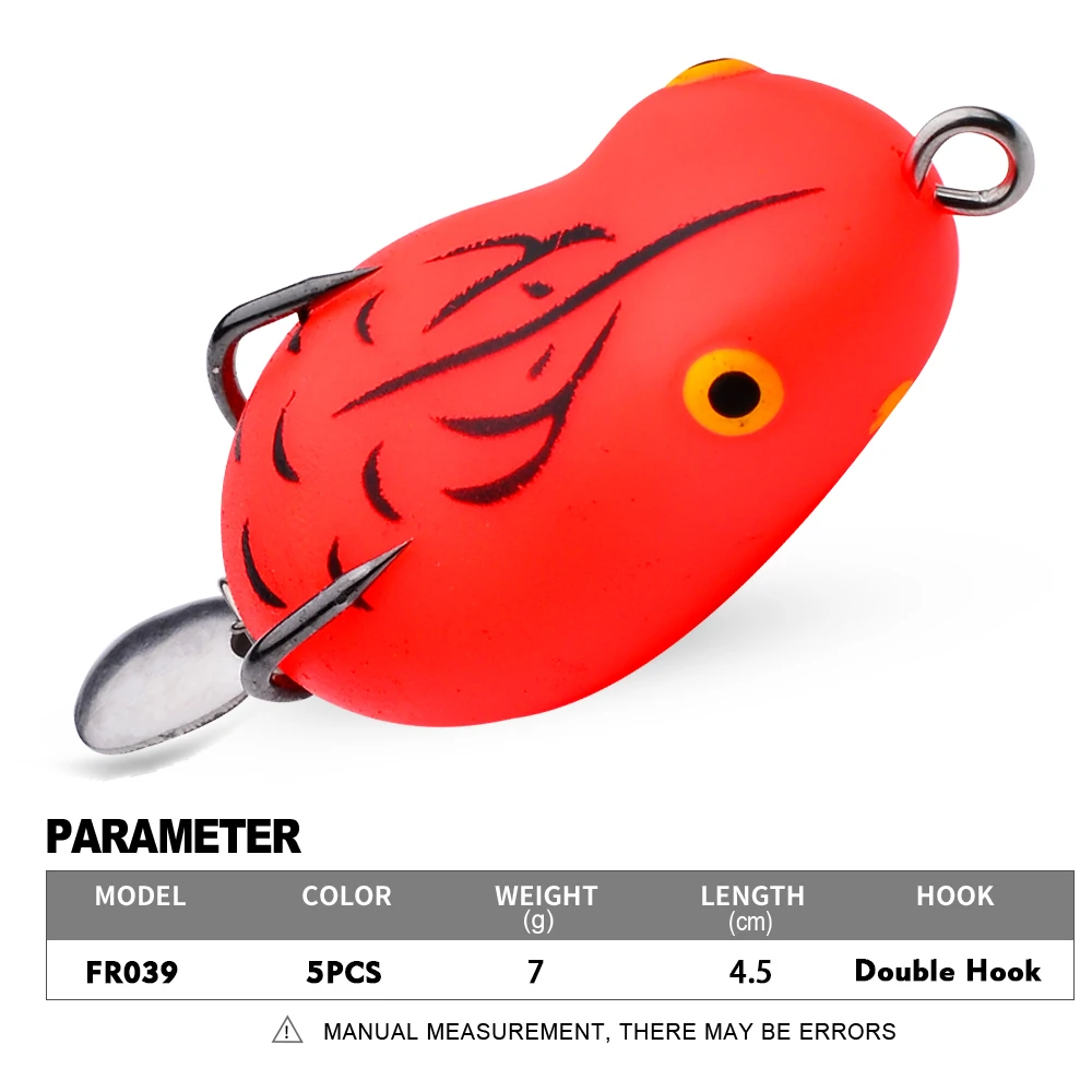 PROBEROS-señuelo de Pesca flotante, 1 piezas, 4,5 cm-7g, cebo de rana suave, Wobbler, Artificial, Spinnerbait, Ray Frog con cuchara - imagen 3