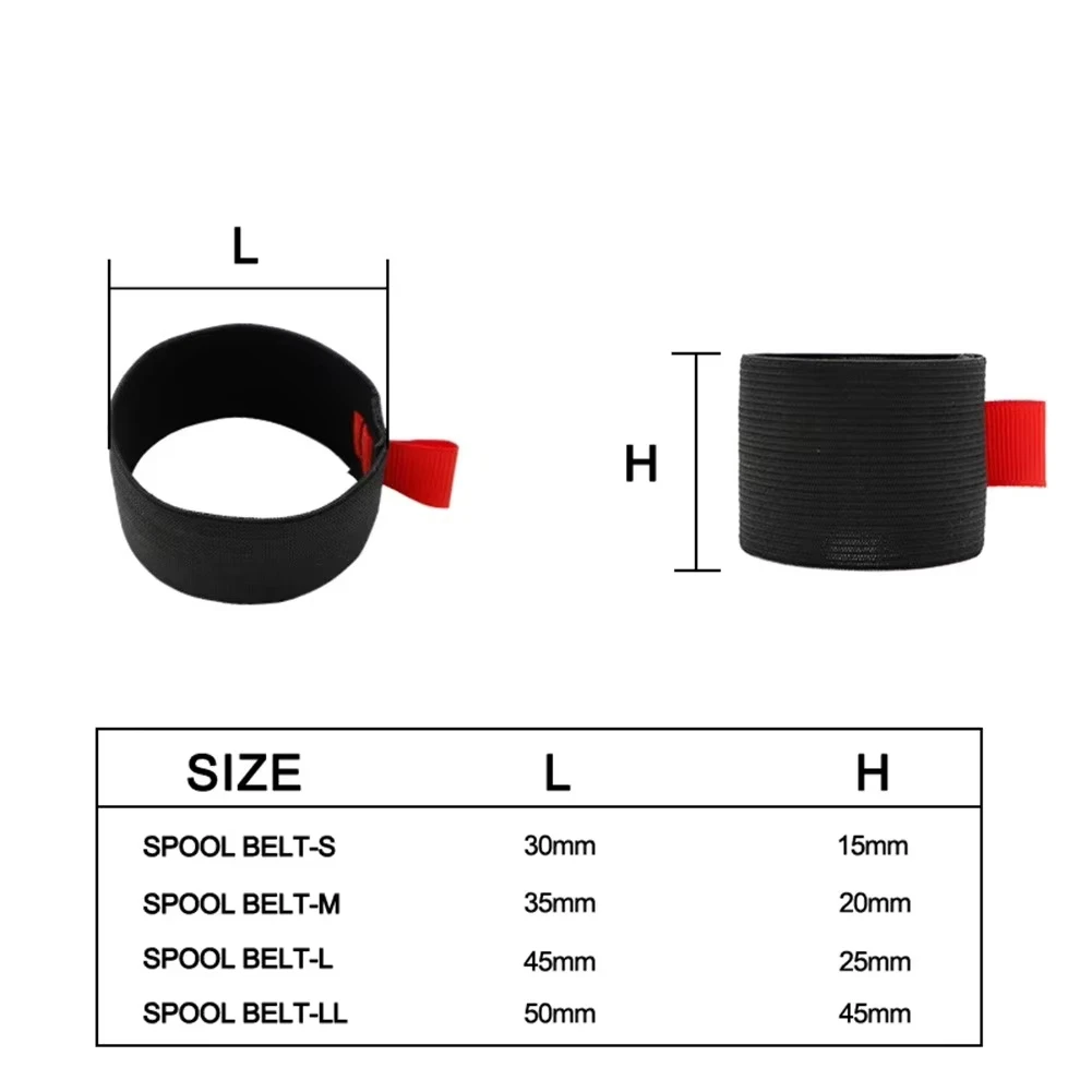 SHIQIAN-carrete de hilo de pescar de 4 unid/bolsa con elástico flexible, negro y rojo, accesorios de polea protectora, juego S M L LL - imagen 4