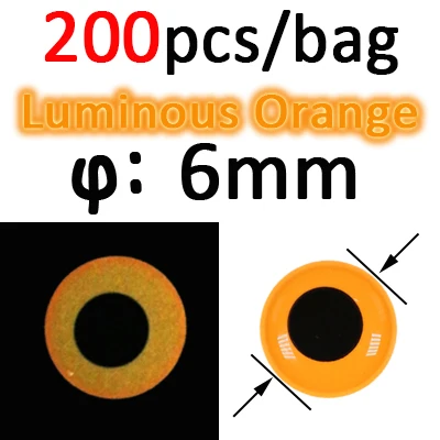 200pcs 6mm Orange