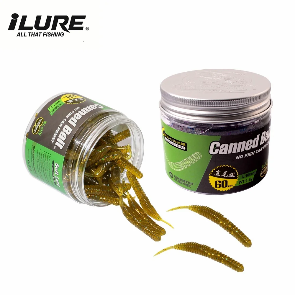 60 uds 1,2g 6cm señuelo de Pesca Mini gusano suave camarón Jerkbait pez océano roca señuelo lubina suave olor a pescado Swimbait cebo suave Pesca