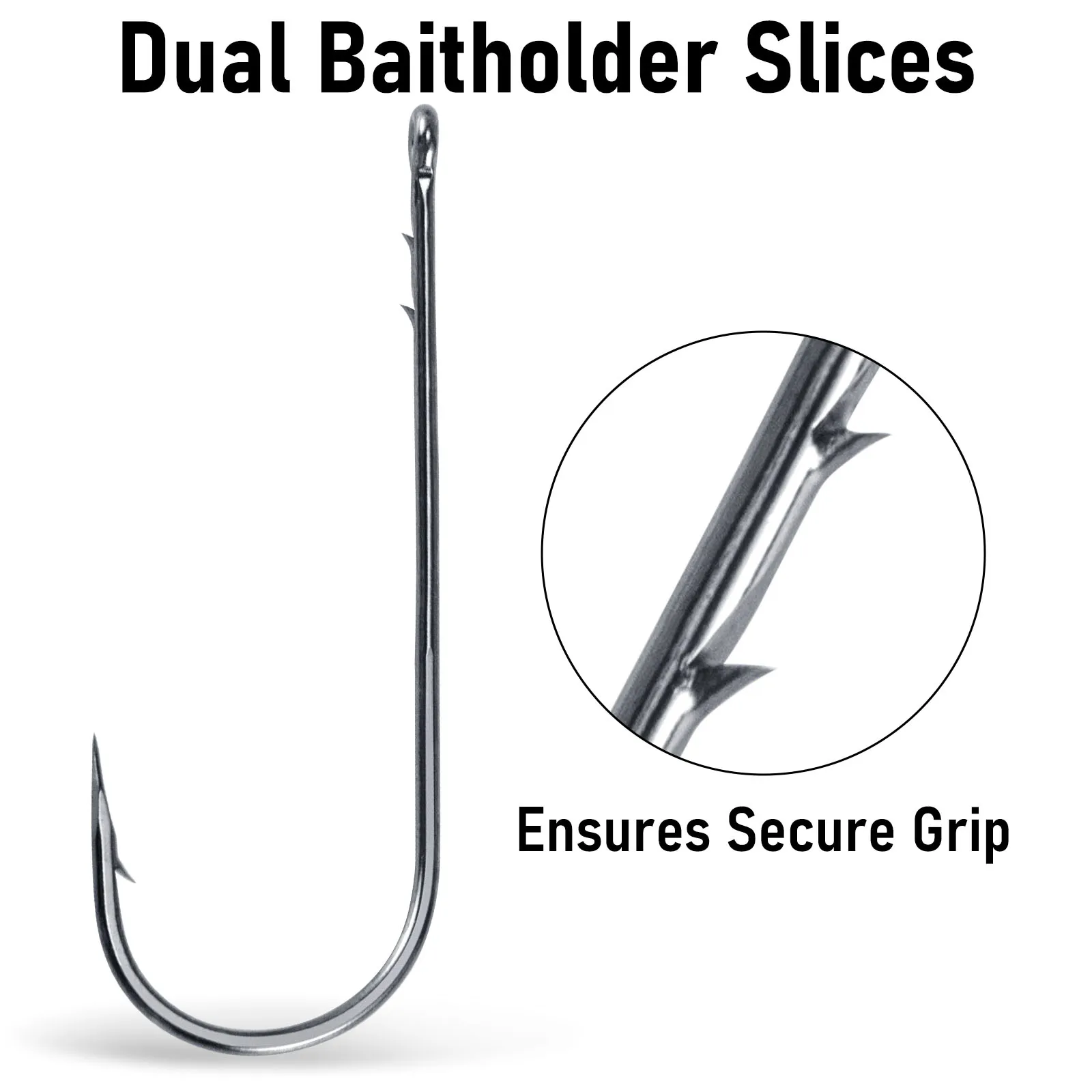 20 piezas anzuelos de gusano, anzuelo de pesca de vástago largo, anzuelo Baitholder, anzuelos de lubina en línea para cebo blando, Swimbaits, aparejo Texas - imagen 2