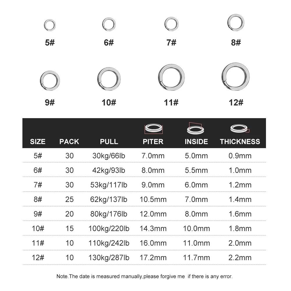 Noeby-Anillos divididos de acero inoxidable, pesca resistente, conector de doble anillo, gancho a presión, giratorio para pesca en el mar, accesorios - imagen 2