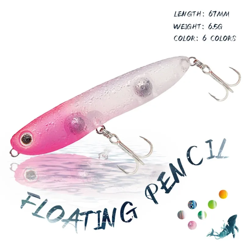 Fishing lure 2023 Topwater Lure Surface Walk The Dog Bass StickBait WTD Pencil 67mm 6.5g tackle house resistance cronuts 67 - imagen 5