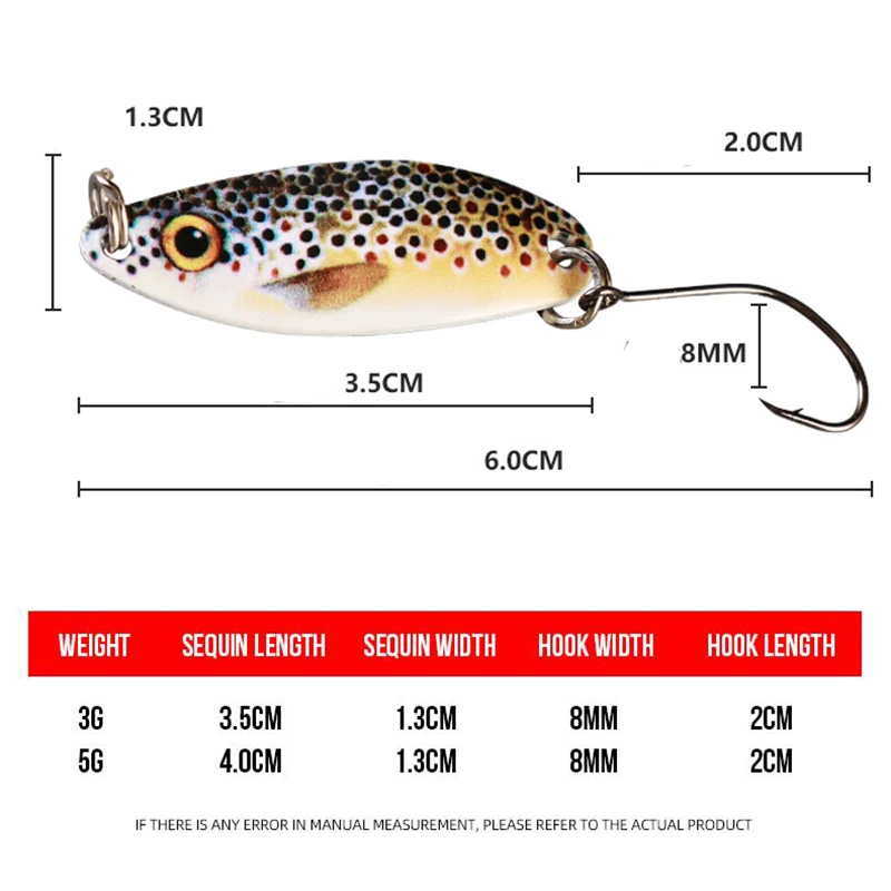 Señuelo giratorio de Metal de 3g y 5g, juego de cuchara de fundición, cebo metálico de latón ultraligero de agua dulce, trucha, Lucio, lubina, lago, pesca giratoria, cebo duro - imagen 3