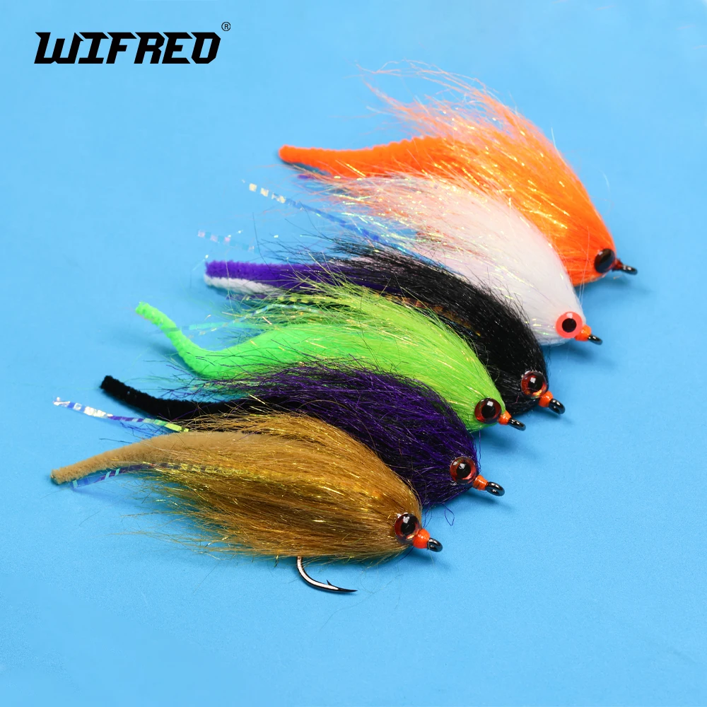 Wifreo 3-6PCS # 3/0 pequeño dragón cola Streamer moscas lubina Pike gran juego mosca mosca pesca moscas agua salada Baitfish Trolling señuelos - imagen 2