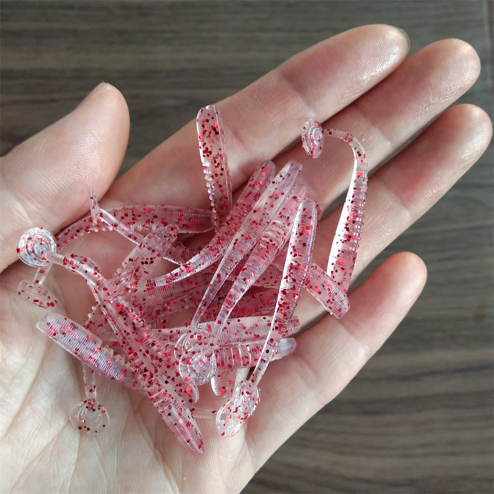 TSURINOYA-señuelo de pesca flexible, 6 bolsas, 120 piezas, cola en T, 38mm, 0,4g, cebo Artificial de silicona UV suave para peces de roca Ajing - imagen 2