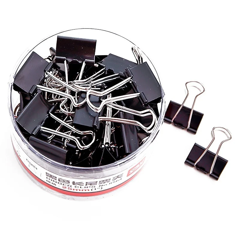 20X Clips de carpeta de Metal negro 15mm notas carta Clip de papel suministros de oficina encuadernación Clip de seguridad Prod - imagen 5