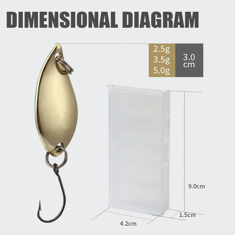 Kit de pesca de 2,5g/3,5g/5g, plantilla, cuchara, señuelo, juego de cebo, Spinner de Metal duro, cuchara Wobbler, trucha, lubina, equipo de pesca, señuelo, cuchara, cebo - imagen 2