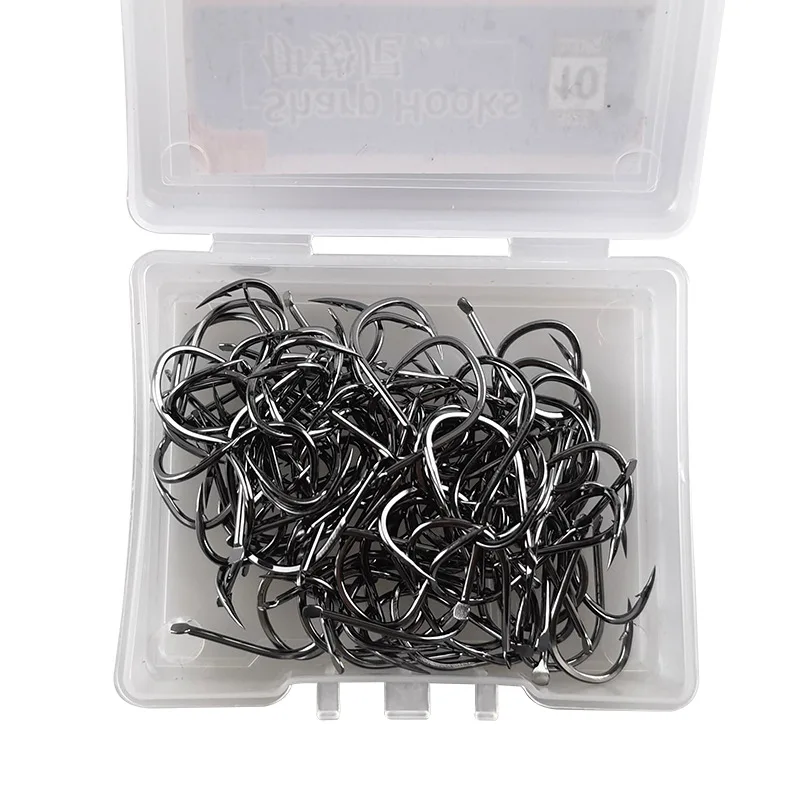 Anzuelos de Pesca de carpa, caja de aparejos de Pesca de acero de alto carbono, anzuelos de púas, accesorios de Pesca completos, 10 cajas - imagen 3