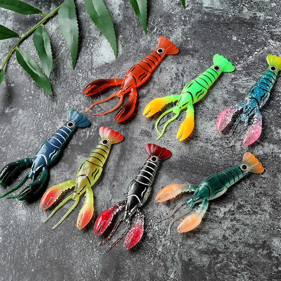 Señuelo luminoso de camarón Artificial, cebo de pesca suave, Wobbler, aparejos giratorios, 2 unidades por lote - imagen 4