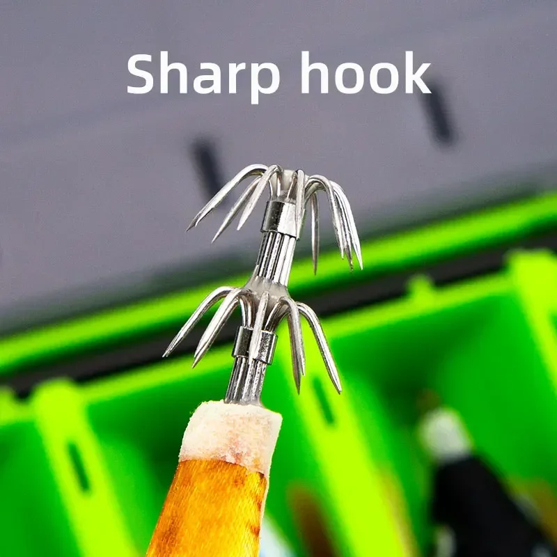 14 unids/pack 10cm plantillas de calamar luminosas en caja de madera señuelo de pesca de camarones anzuelo de calamar sepia pulpo cebo de pesca de mar - imagen 3