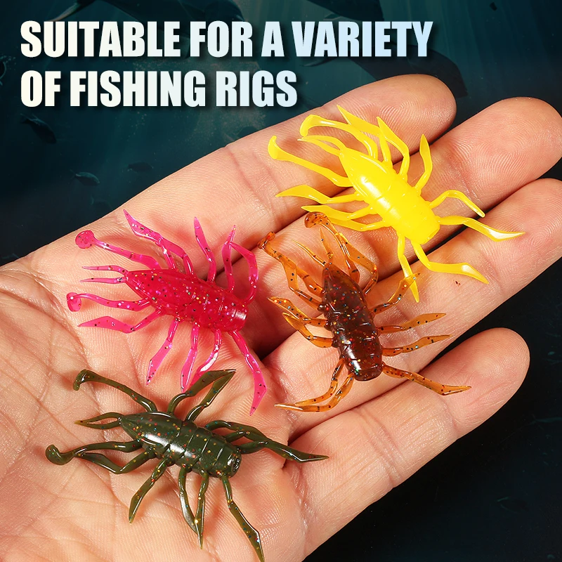 2023 Supercontinent 12 Teile/los wasser spinne Silikon Köder Wurm 38mm/1,42g Angeln Lockt Attraktive Garnelen geruch salz Wobbler - imagen 4