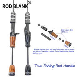 Kits de mango de caña de pescar para trucha, tipo dividido giratorio, agarre de madera maciza, accesorios DIY para componentes de construcción de caña