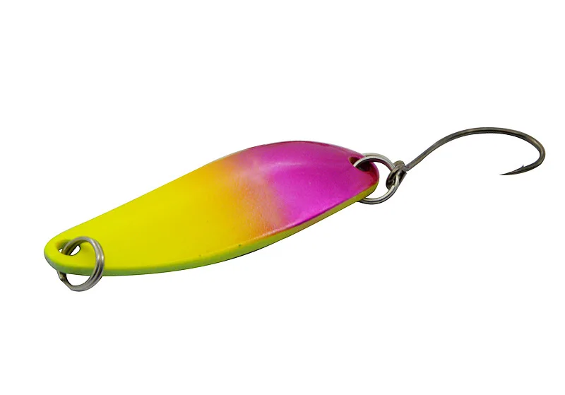 Señuelo de pesca con forma de hoja Salix, señuelos artificiales coloridos de 5g/4cm, cebo duro de lentejuelas, trucha, un solo gancho, lote de 6 piezas, venta - imagen 5