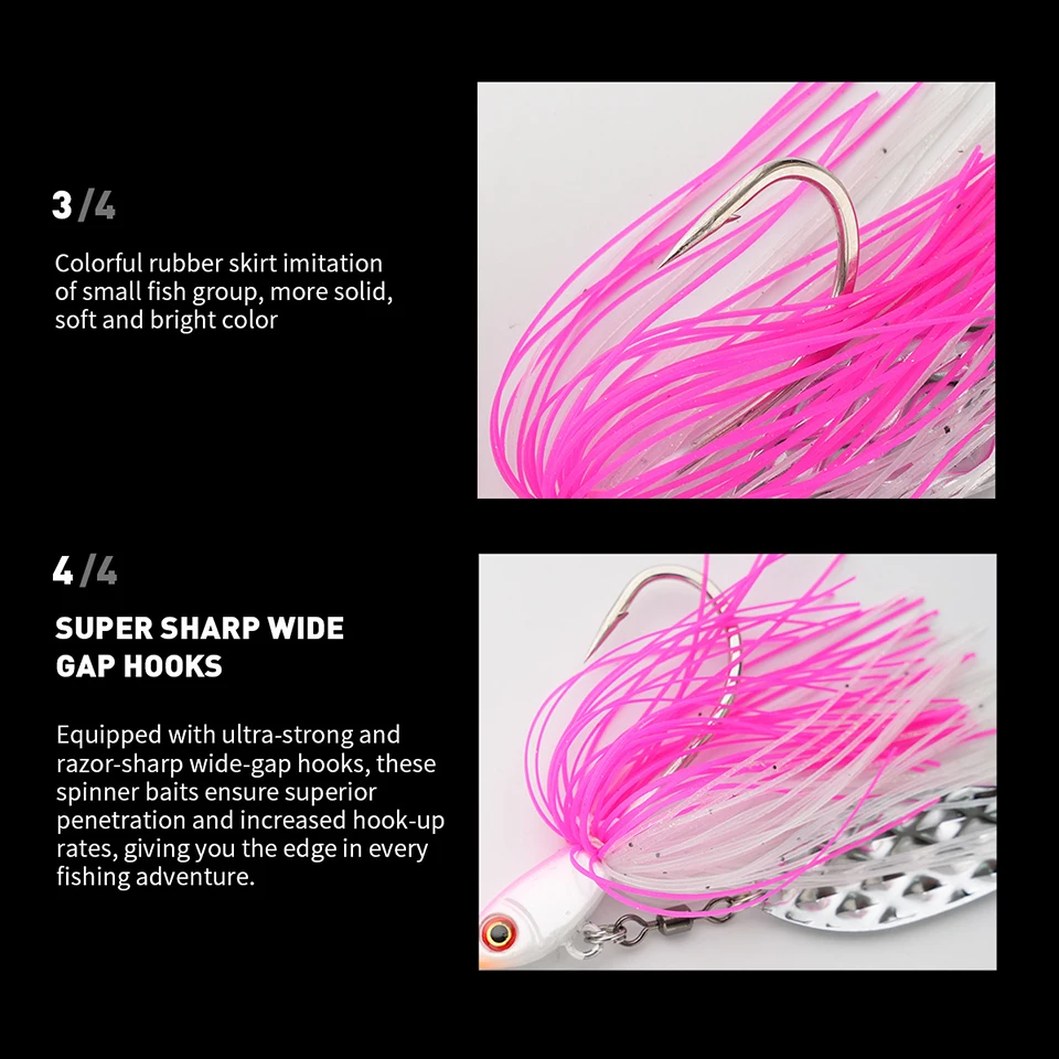 Walk Fish Buzzbait sin malezas – Señuelo de superficie para lubina - imagen 3