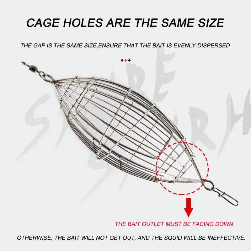 Herramientas de pesca, jaula para cebo de pesca, trampa de pesca de carpa de acero inoxidable, soporte alimentador para camarones, cangrejos, cebos para peces - imagen 4