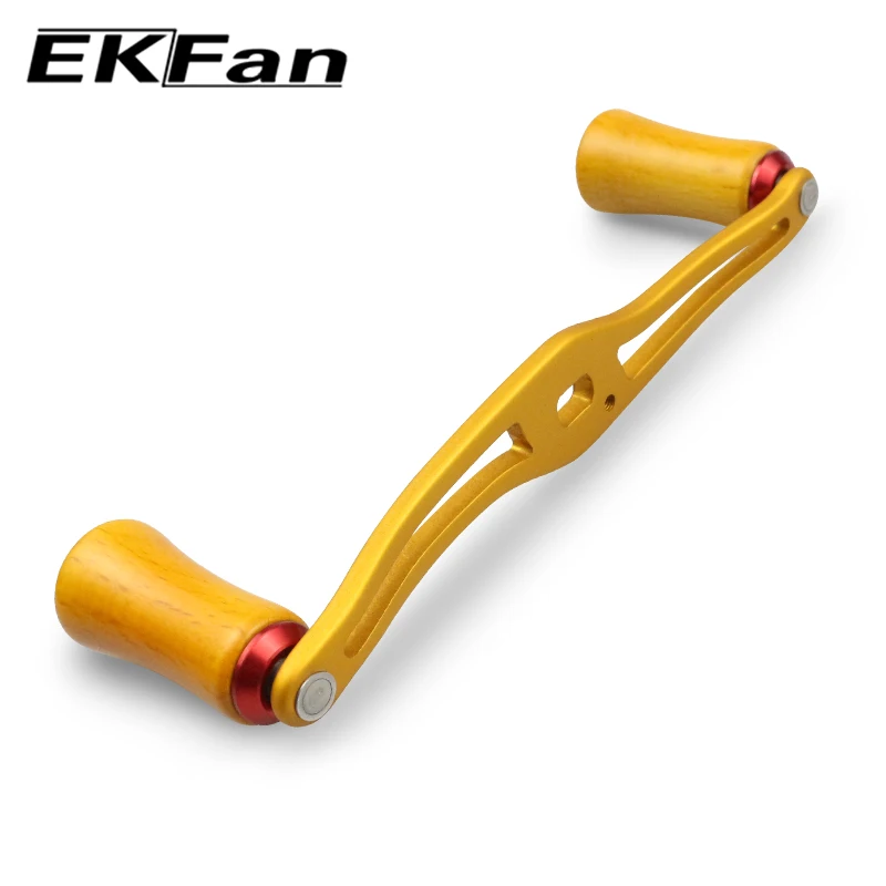 Ekfan-mango de aleación de 130MM + perilla de madera para carrete de pesca Dawa Bastcast, asas de 8x5MM, agujeros DIY - imagen 5