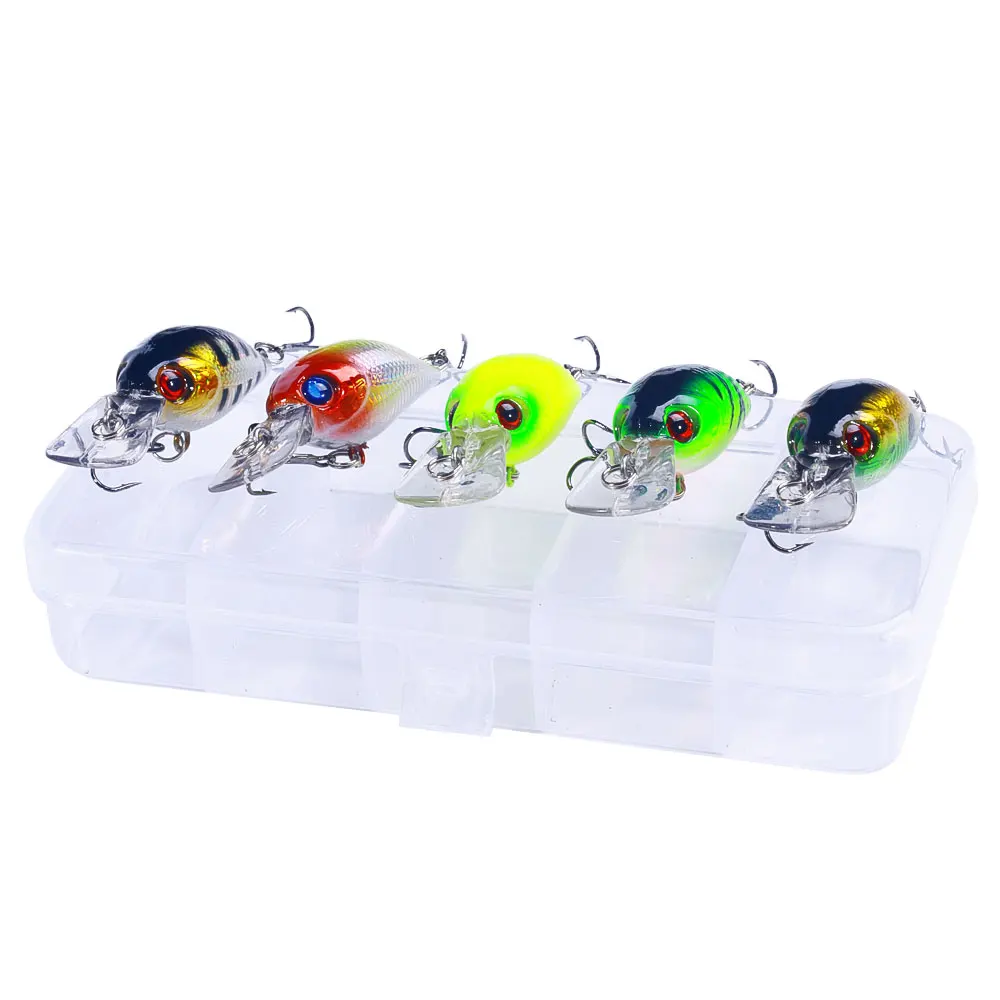 Juego de 5 cebos artificiales Wobbler de manivela con Noizy, aparejos de Pesca para curricán, Lucio, Lucio, 5,3 CM/4,3G - imagen 4