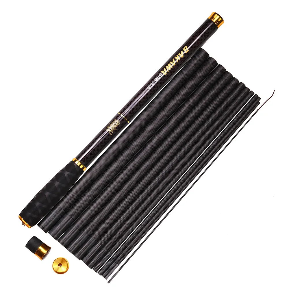 JOSBY-caña de pescar telescópica de fibra de carbono, alimentador portátil de carpa, Tenkara 1,8/2,7/3,6/5,4/6,3 M - imagen 4