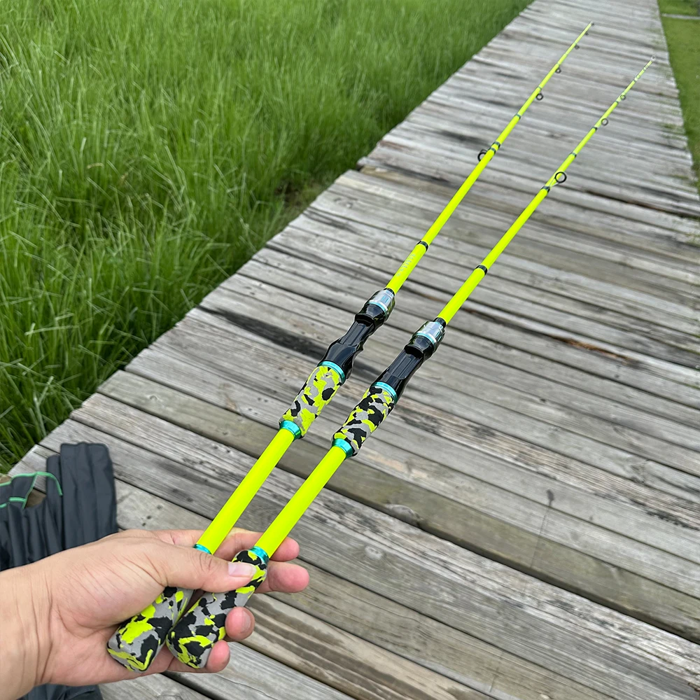 Caña de pescar con señuelo Micro de 4/5 secciones, caña de pescar giratoria de carbono para Baitcasting, señuelo de viaje WT. 3,5g-14g ML Pesca de trucha y luccio 1,8/2,1m - imagen 5