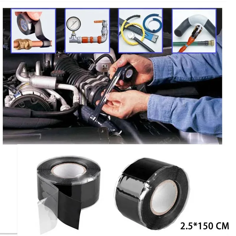 Cintas de conducto Adhesivo de silicona aislante, súper fuerte, resistente al agua, para detener fugas, rendimiento de reparación - imagen 3