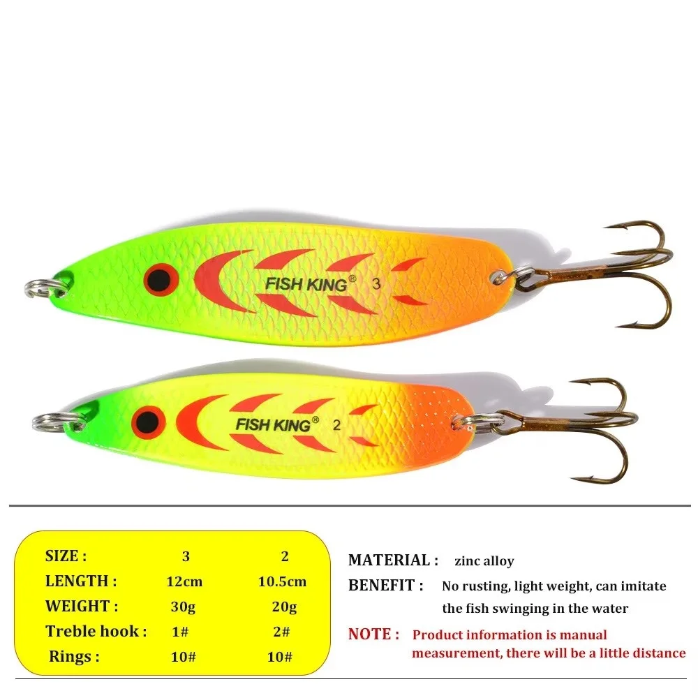 NGB 20g 30g señuelo de pesca con cuchara de Metal cebo Artificial duro Wobblers cuchara cebo con anzuelo triple Lucio - imagen 2