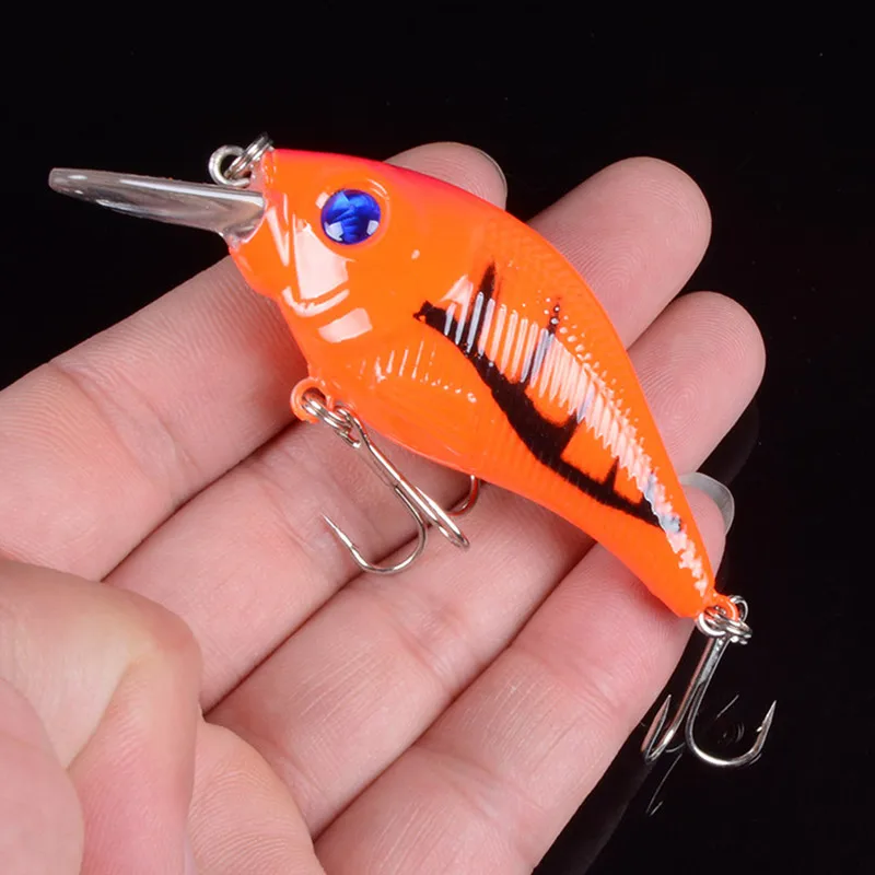 7,5 cm 10,2g señuelos duros pesca Minnow cebo anzuelos triples hundimiento Crankbait Wobblers aparejos de pesca ojos 3D - imagen 4