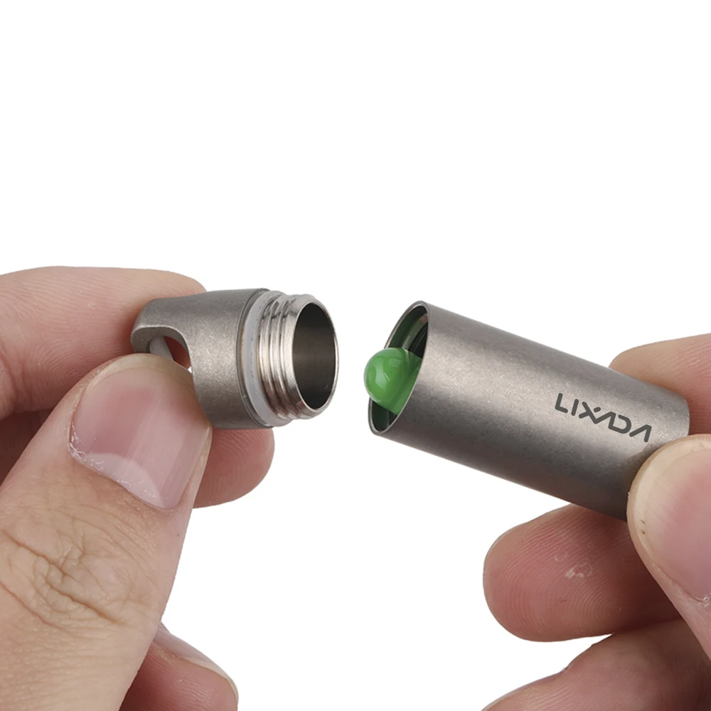 LIXADA-Mini pastillero de titanio sellado, caja de almacenamiento impermeable, estuche de Perfume, colgante, herramientas EDC, respetuoso con el medio ambiente, para el hogar y exteriores - imagen 3