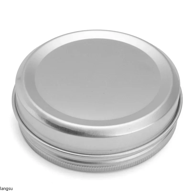 Latas vacías de aluminio plateadas, caja redonda de 5ml, 10ml, 15ml, 30ml, 50ml, 100ml, tapa superior con tornillo, almacenamiento de aceite de bálsamo labial y barba, lata vacía - imagen 4