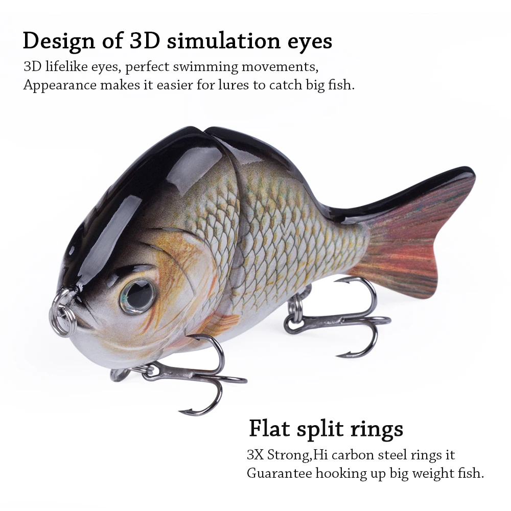 Hanlin-Señuelos de Pesca multiarticulados, cebos de pesca de 90mm y 34,5g, cebos de plástico que se hunden en Topwater, Crankbait, Wobbler Bass Pike Tackle - imagen 4