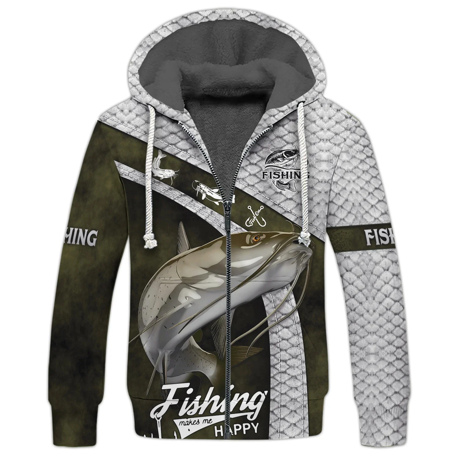 JH13 Sudadera de pesca bagre y marlín con estampado 3D - imagen 3